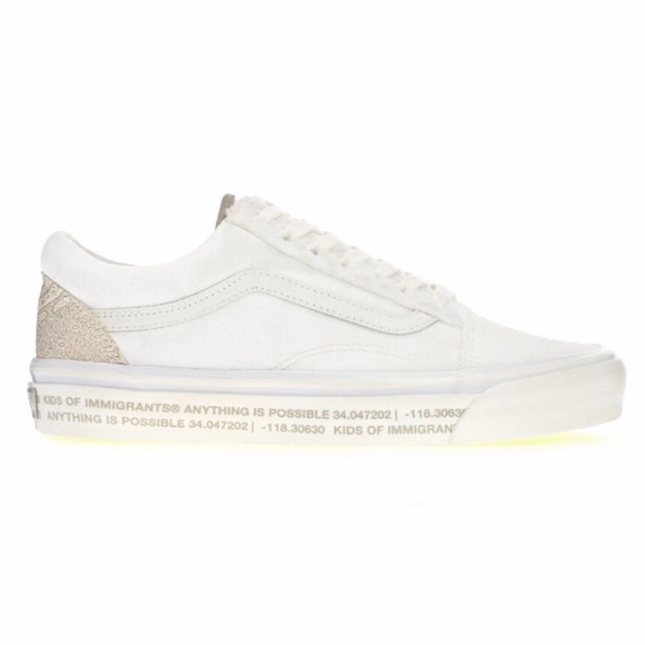 New Kids Of Immigrants Vans Old Skool 36 DX White Bandana Shoes W 9 / M 7.5 - Picture 3 of 7